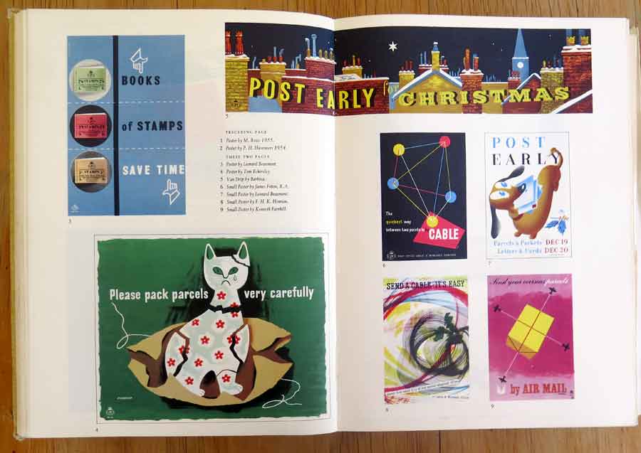 Posters for the British Post Office from the 1956 Golden Jubilee edition of the Penrose Annual.